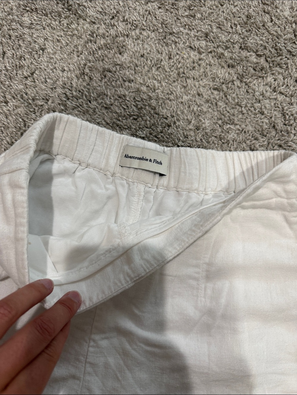 Abercrombie White Women's Casual Linen Blend Shorts small - Picture 2 of 5